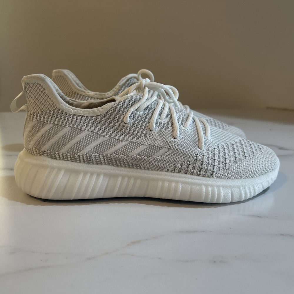 NEW Womens Avia White Mixed Knit Memory Foam Trainer Sneakers Ultra-Lightweight